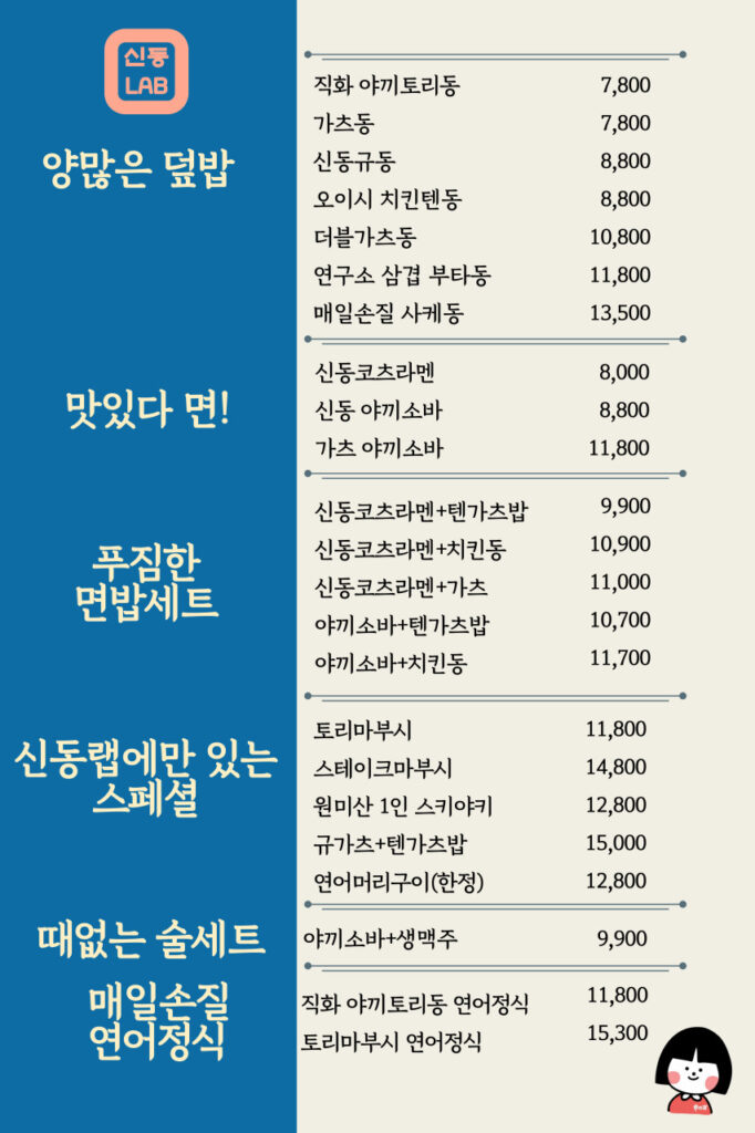 신동랩 역곡점 가격표